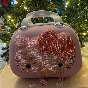 AMAZING rhinestone hello kitty makeup hard case NWOT